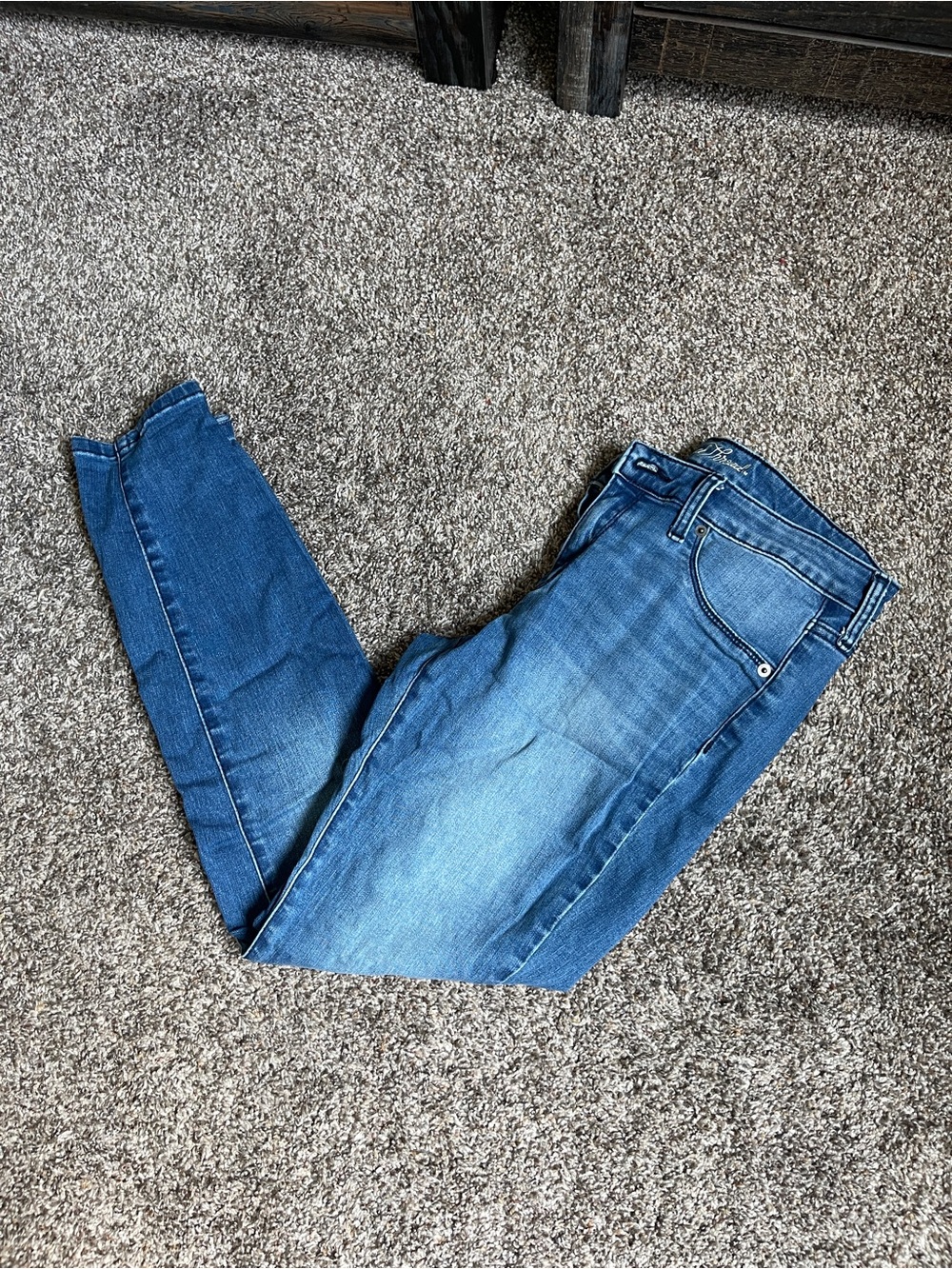 Target Women's Skinny Jeans in Washed Blue Denim